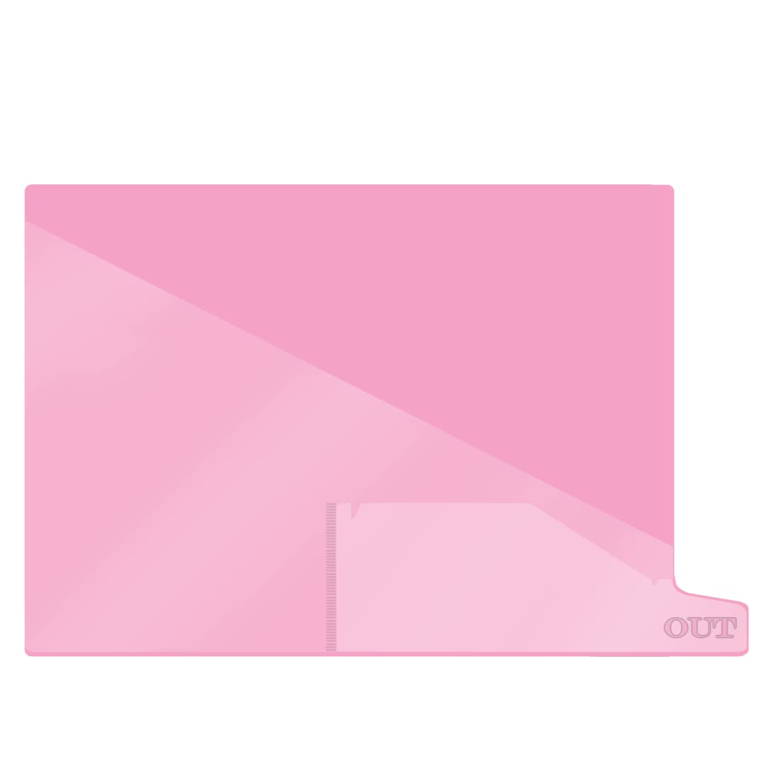Doctor Stuff - Small Bottom Tab Vinyl Outguides, Diagonal Cut Front Pocket, Bottom Charge Out Slip Pocket, Plastic File Folder, Letter Size 9