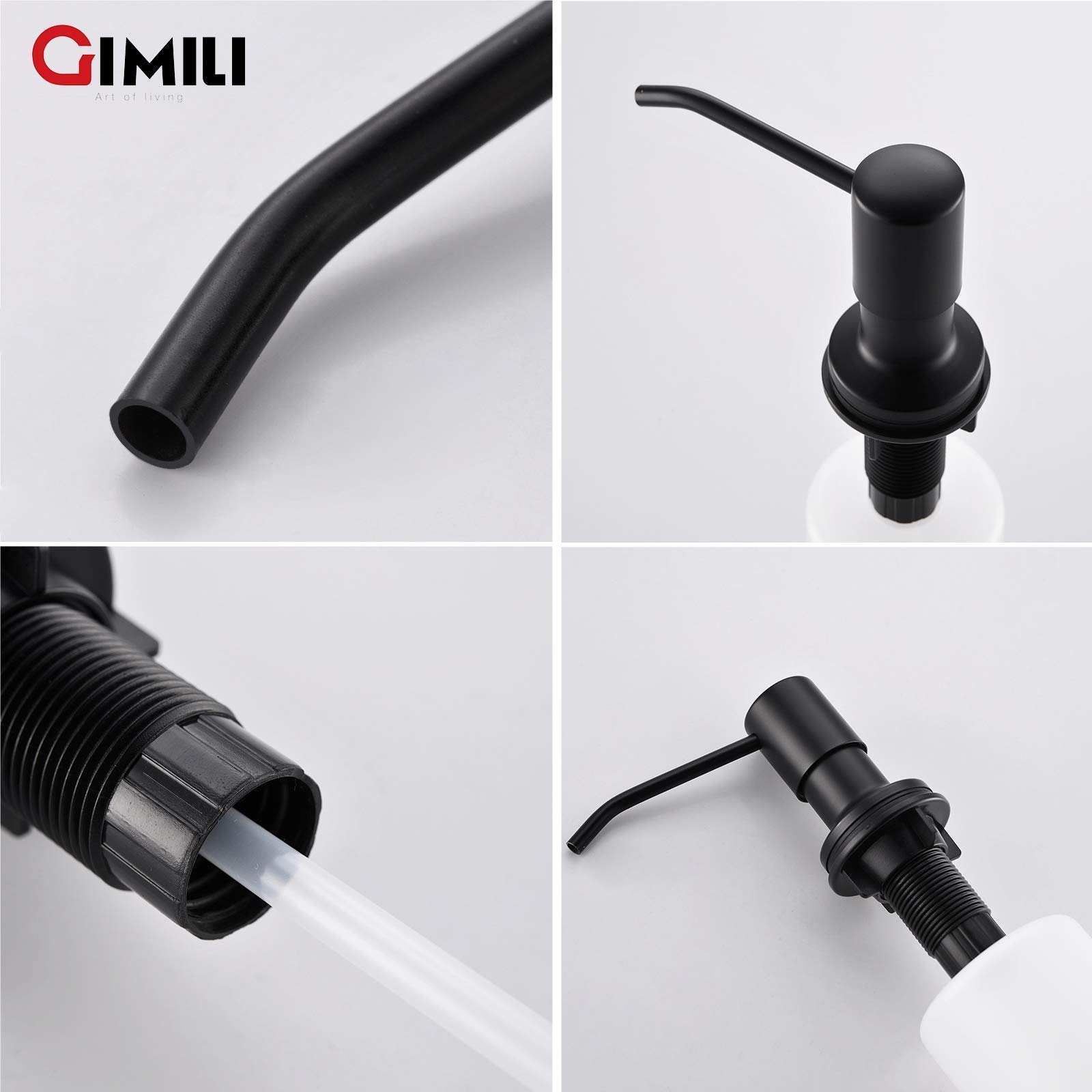 GIMILI Touchless Spring Kitchen Faucet with Deck Plate & Soap Dispenser, Matte Black & Gold Finish - Ideal for Modern Kitchens, Hands-Free Convenience for Cooking and Cleaning