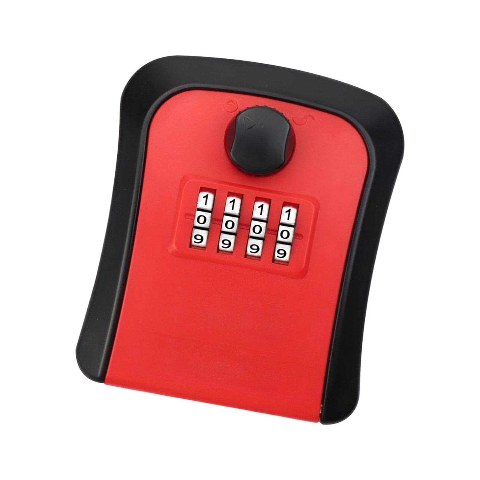 MagiDeal 4 Digit Password Outdoor Key Storage Lock Box - Wall Mounted Combination Key Safe for Home, Garage, Office & Vacation Rental - Secure Key Holder for Spare Keys (Red)