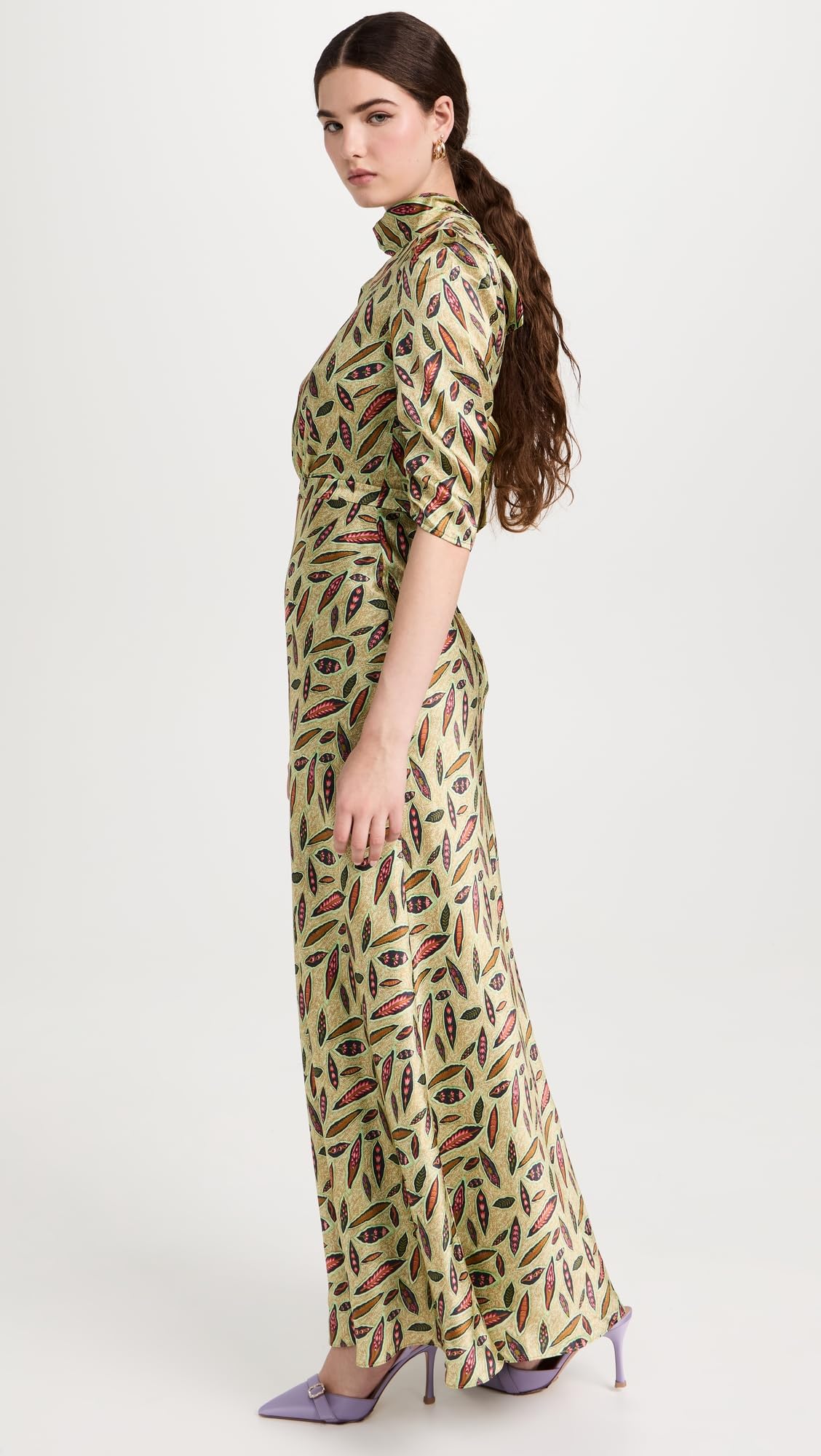 SALONI Women's Adele Dress - Elegant Floral Print Midi Dress for Women | Perfect for Weddings, Parties & Special Occasions