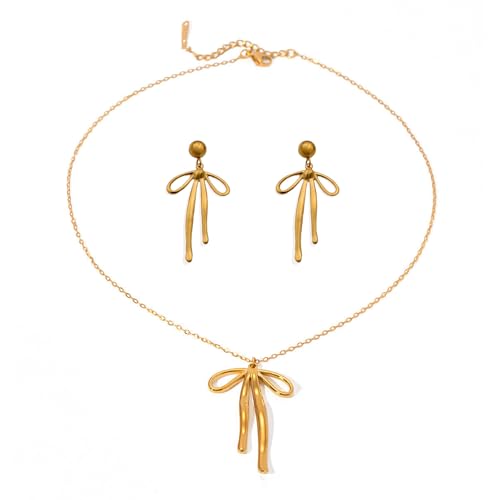 C3:gold bow jewelry set
