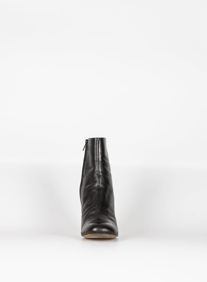 CELINE Black Leather Boots with Silver Heel - Size 38 | Stylish Women's Fashion for Evening Parties & Night Out