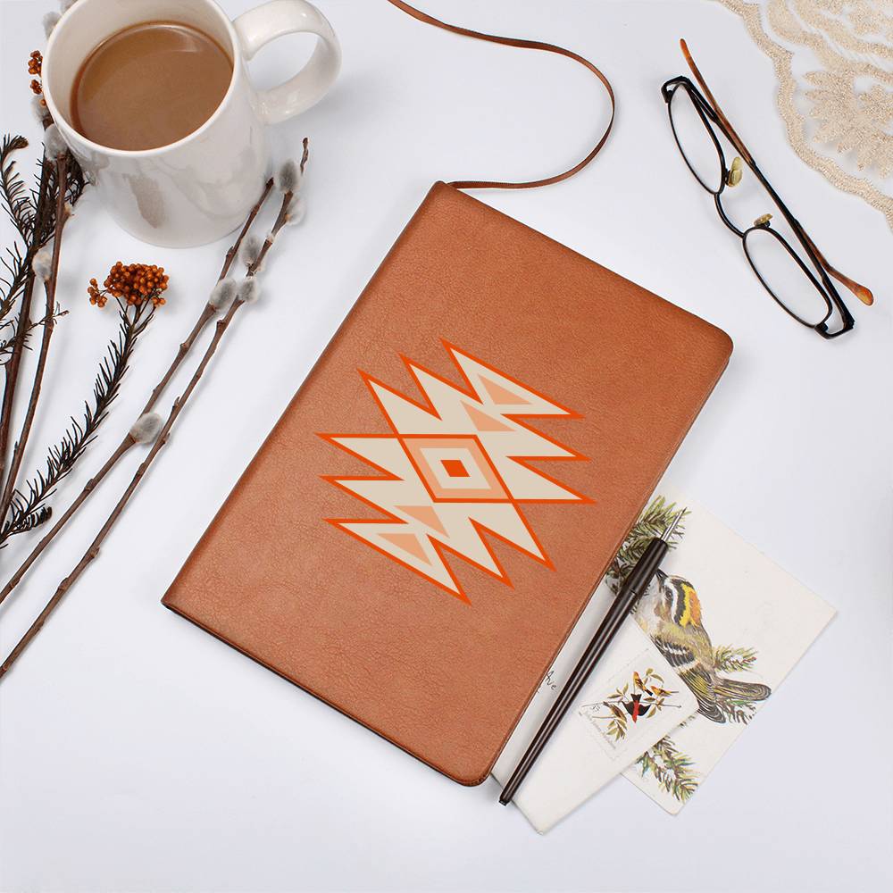 Vegan Leather Journal with Southwestern Motif - Handmade Leather Bound Notebook for Writing, Sketching & Travel Journaling - Perfect Gift for Writers & Artists