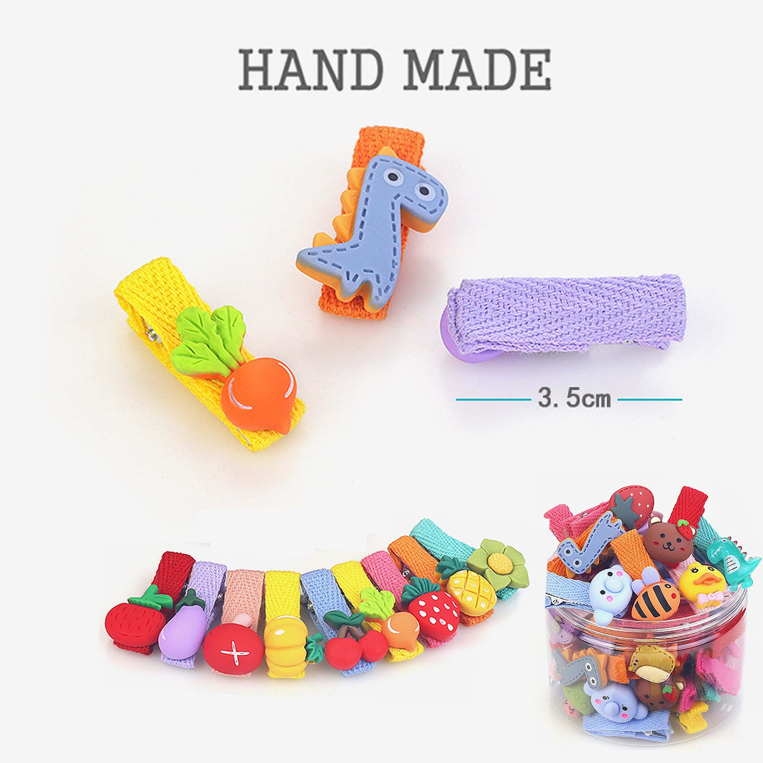 26PCS Mixed Color Animal Fabric Hair Clips - Cute Hairpins & Hair Ties Set with Storage Box for Girls, Teens & Kids - Perfect for School, Parties & Daily Hair Styling (Animal Theme)