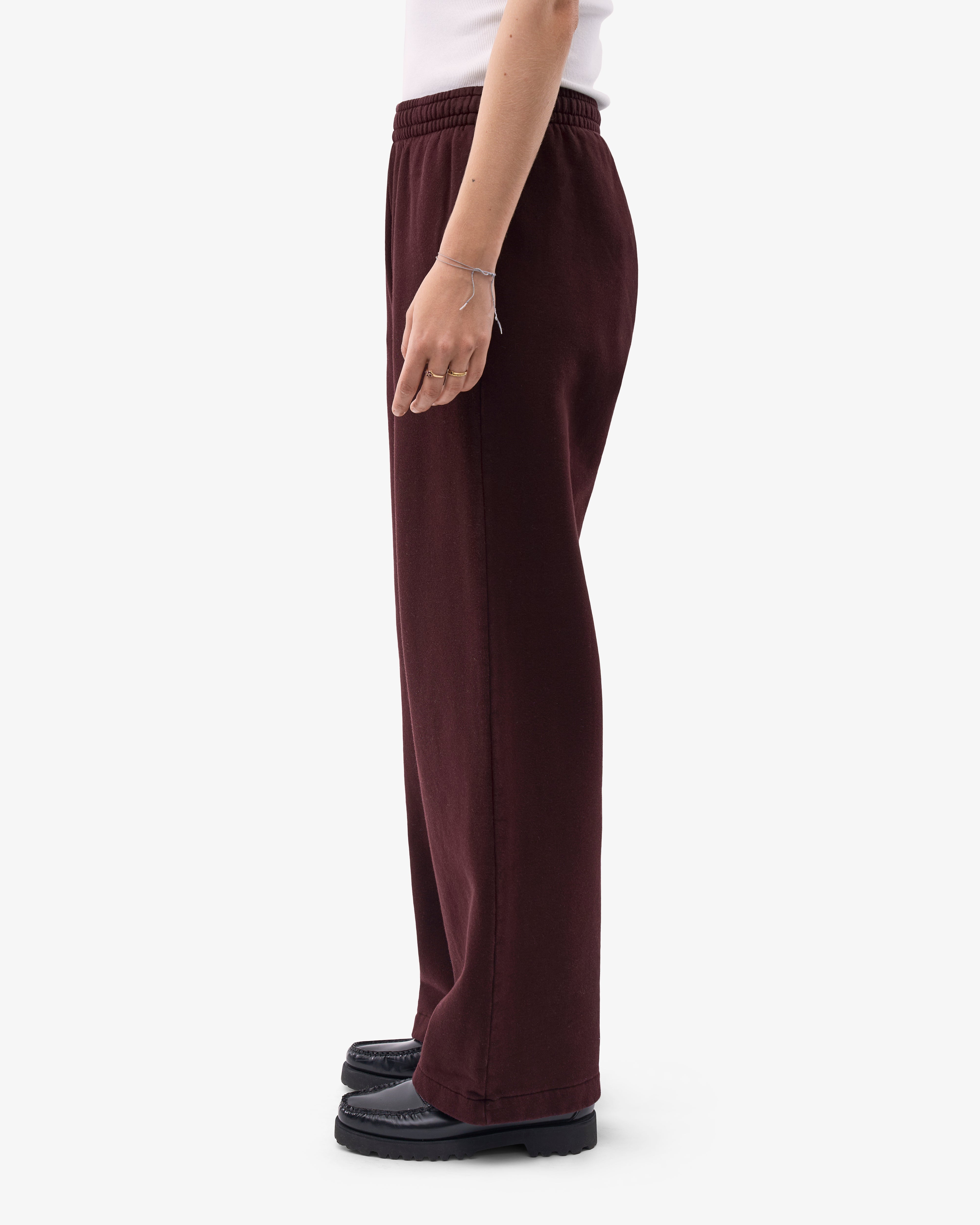 Organic Straight Leg Sweatpants for Women - Comfortable Oxblood Red Joggers | Lounge, Yoga & Casual Wear