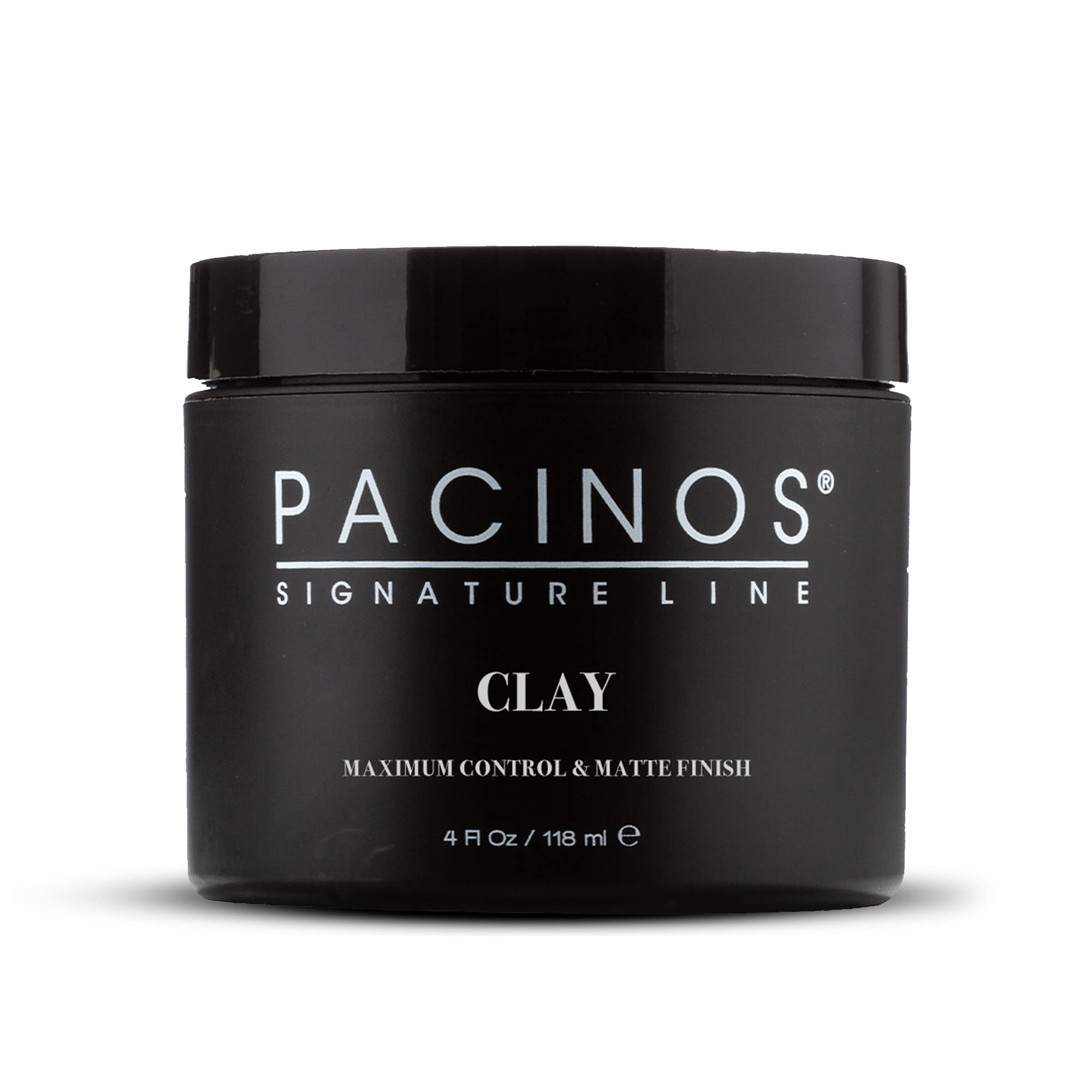 Pacinos Signature Line Clay Hair Paste - Strong Hold Styling Wax for Men, Long Lasting Texture & Volume, 4 Oz - Perfect for Pompadours, Quiffs & Everyday Hairstyles
