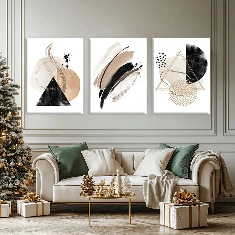 3-Piece Abstract Art Poster Set - Fantasy Metal Wall Art Prints Ready to Hang | Modern Home Decor for Living Room, Bedroom & Office