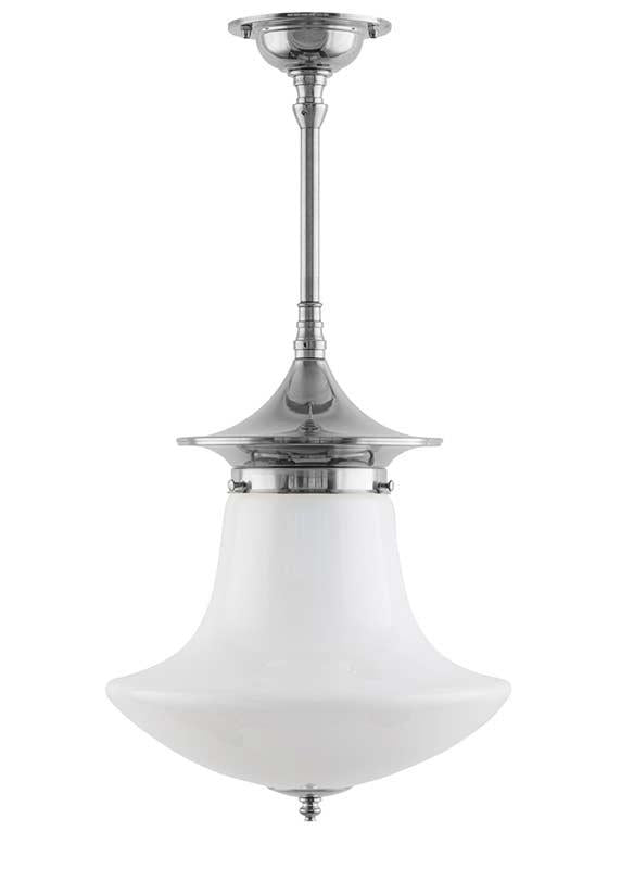 Dahlberg Pendant Ceiling Lamp - 100 Nickel-Plated Bathroom Light Fixture with Patterned Shade for Modern Home & Spa Decor