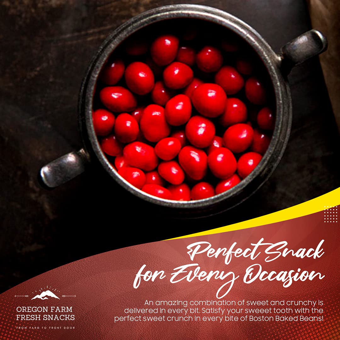Oregon Farm Fresh Boston Baked Beans Candy Coated Peanuts - 2lb Bulk Snack - Perfect for Movie Nights, Game Days, Office Snacks & Party Buffets - Crunchy Sweet Treat for Sports Events & Lunchboxes