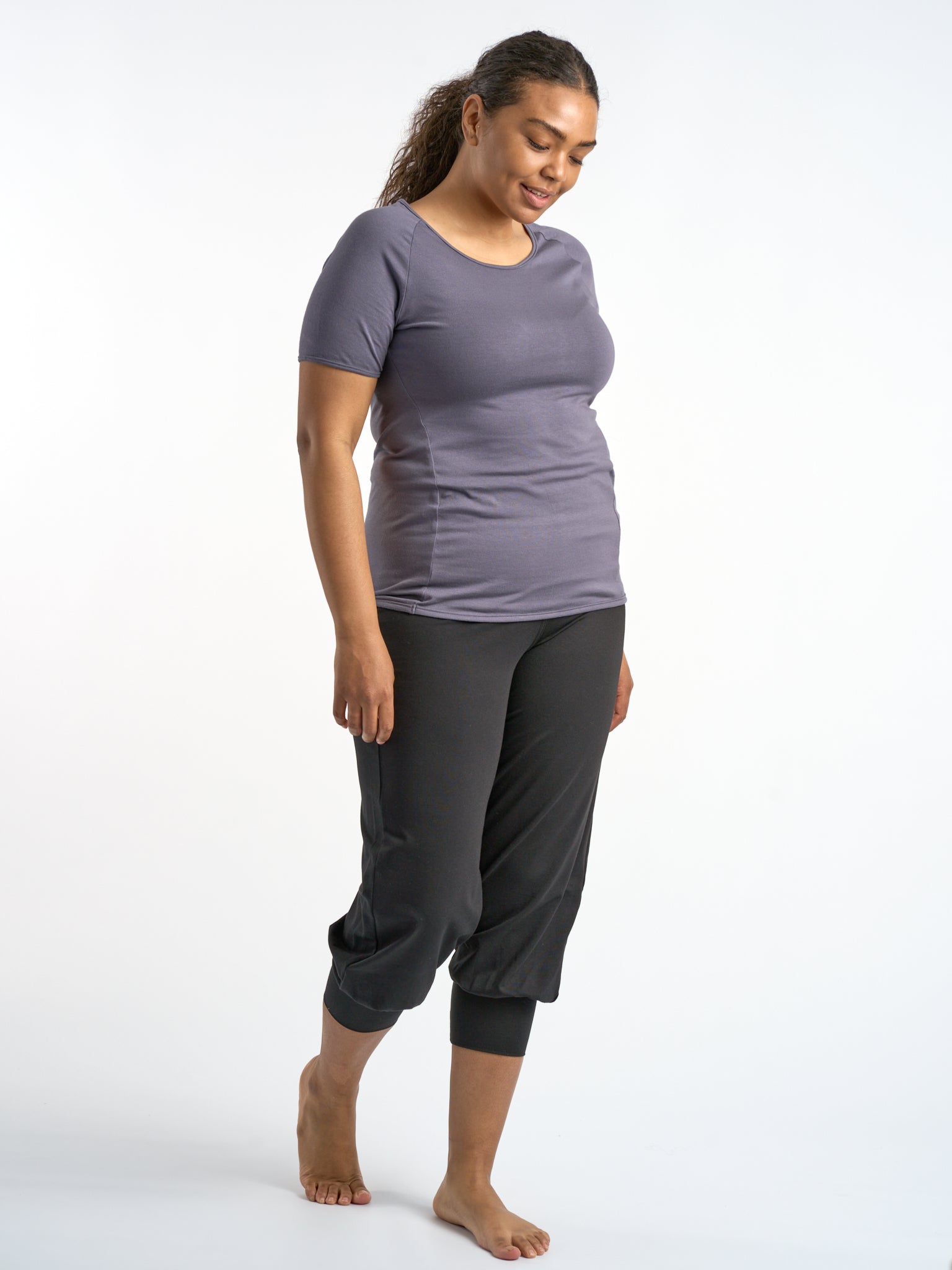 Gossypium Aspire Cropped Harem Pants - Black | Women's Casual Lounge Pants for Yoga, Home & Travel