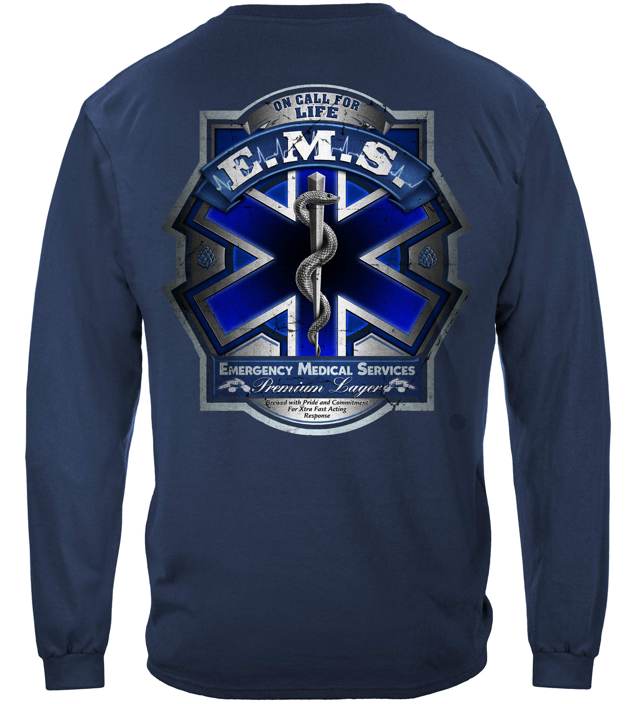 First Responders Thin Red Line T-Shirt - Long Sleeve Firefighter Shirt FF2098LS - Support Heroes for Work, Casual Wear & Special Events