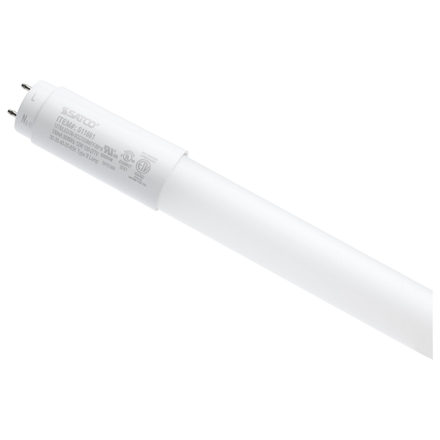 Energy Efficient 3ft Flicker-Free LED T8 Tube Light - 12W, 1550 Lumens, Adjustable 3000K-6500K Color Temperature, Ballast Bypass (Single/Dual End) - Perfect for Office, Garage, Warehouse & Commercial Lighting