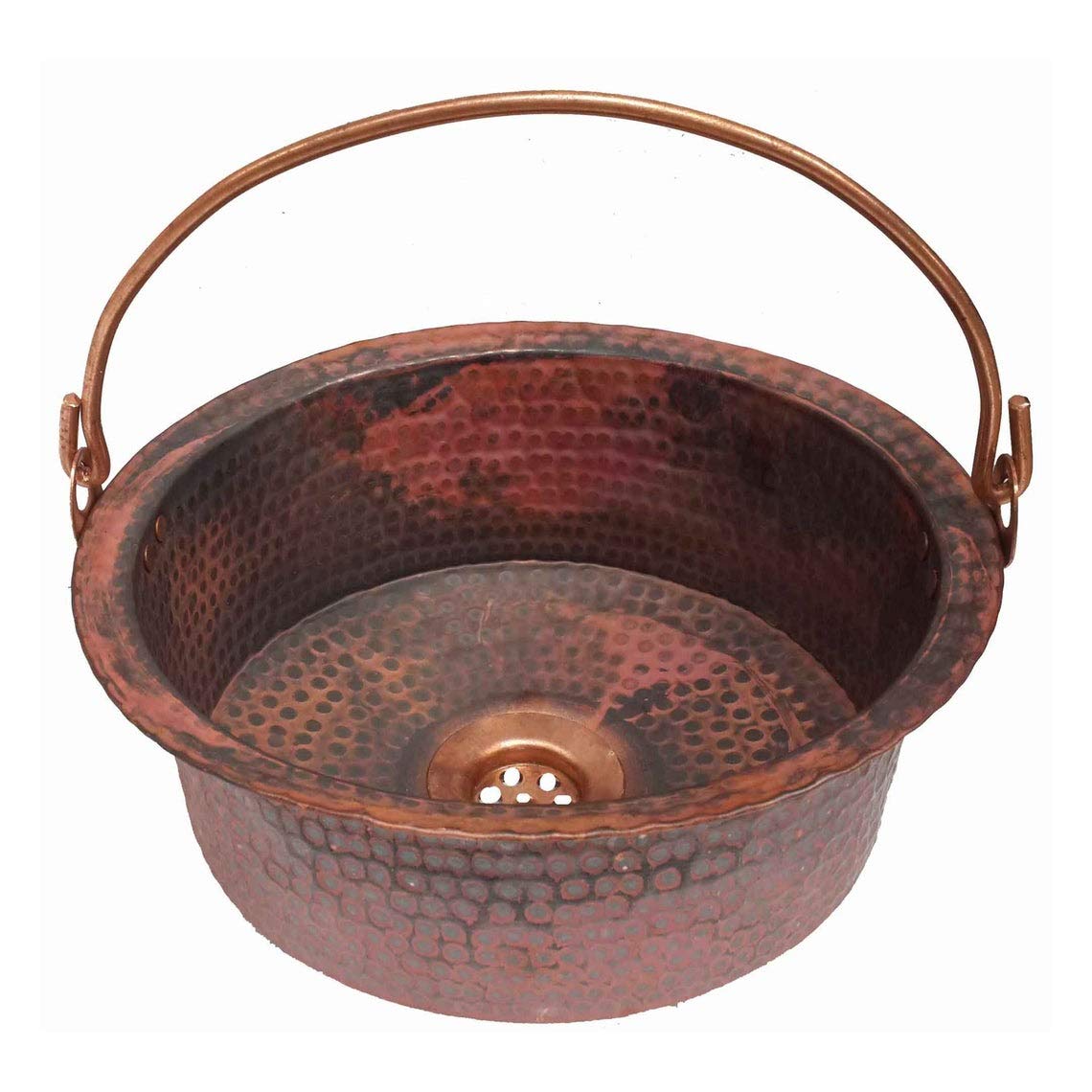 Copper Vessel Sink - Handcrafted Bathroom Wash Basin with Modern Farmhouse Style for Vanity, Powder Room & Luxury Home Decor
