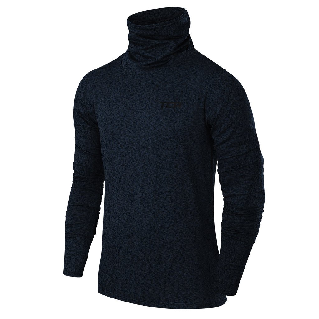 TCA Men's Winter Thermal Running Shirt - Funnel Neck Warm-Up Top for Cold Weather Jogging & Outdoor Workouts