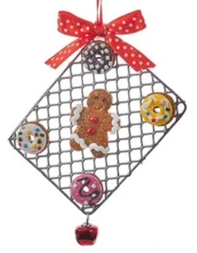 4 Gingerbread Cookies on Tray with Cookie Cutter Ornaments - Perfect for Christmas Baking, Holiday Decor & Festive Gift Giving