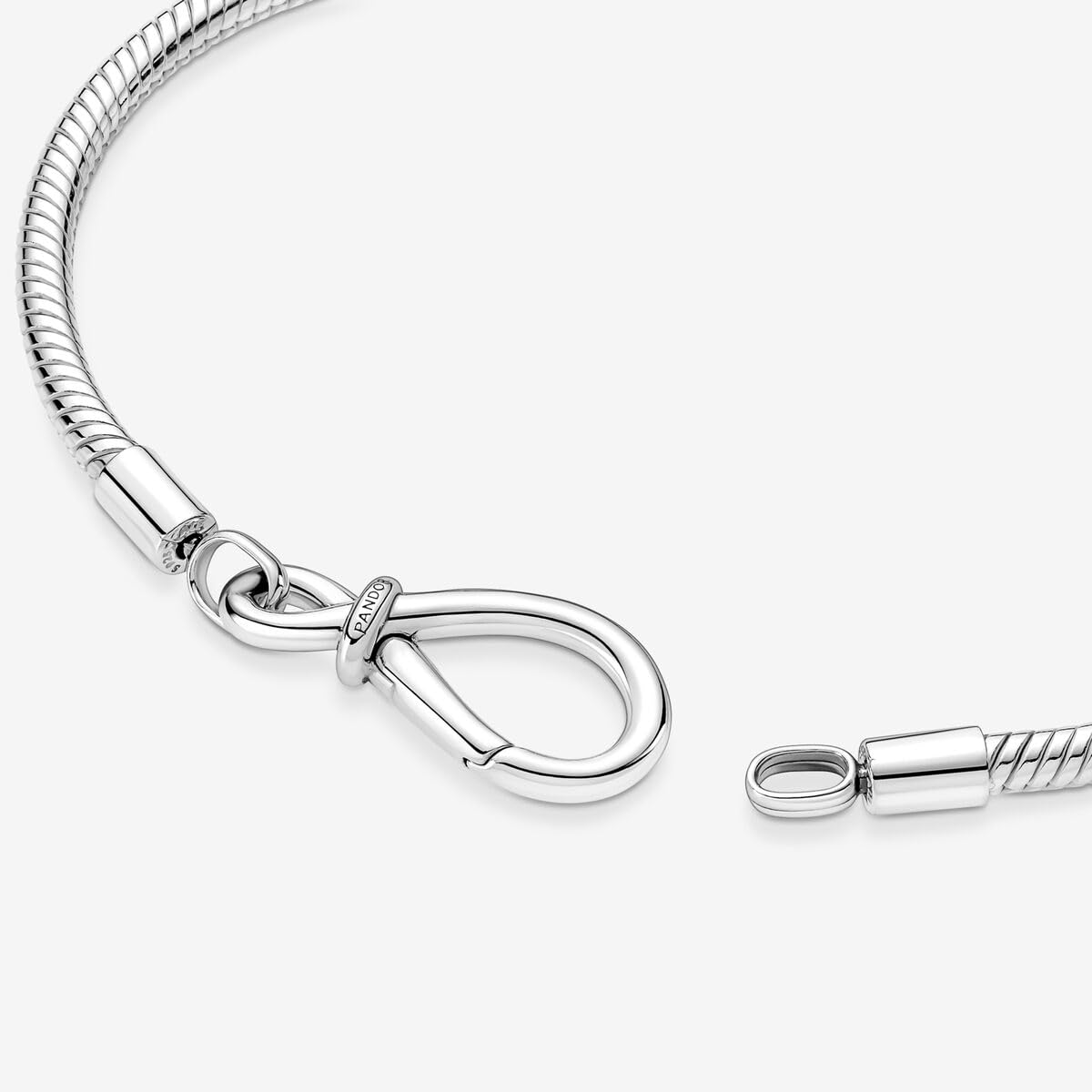 Pandora Moments Infinity Knot Snake Chain Bracelet - Sterling Silver Charm Bracelet for Women | Compatible with Pandora Charms | Elegant Gift for Her with Gift Box | Perfect for Anniversaries, Birthdays & Special Occasions