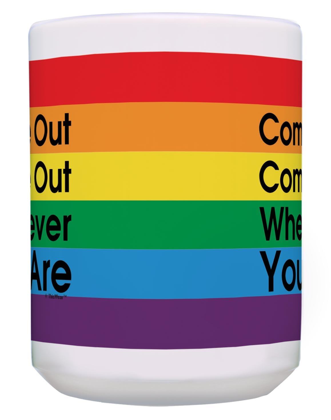 Rainbow Pride Coffee Mugs 2-Pack - 15oz Colorful Tea Cups for LGBTQ+ Gifts - Perfect for Coming Out Celebrations, Pride Month & Daily Coffee/Tea Use