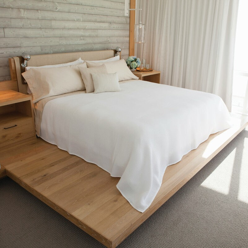 Boca Terry Waffle Weave Blanket - Ultra Soft & Breathable Cotton Blanket for Bed, Couch & Travel - Perfect for All Seasons Home Use