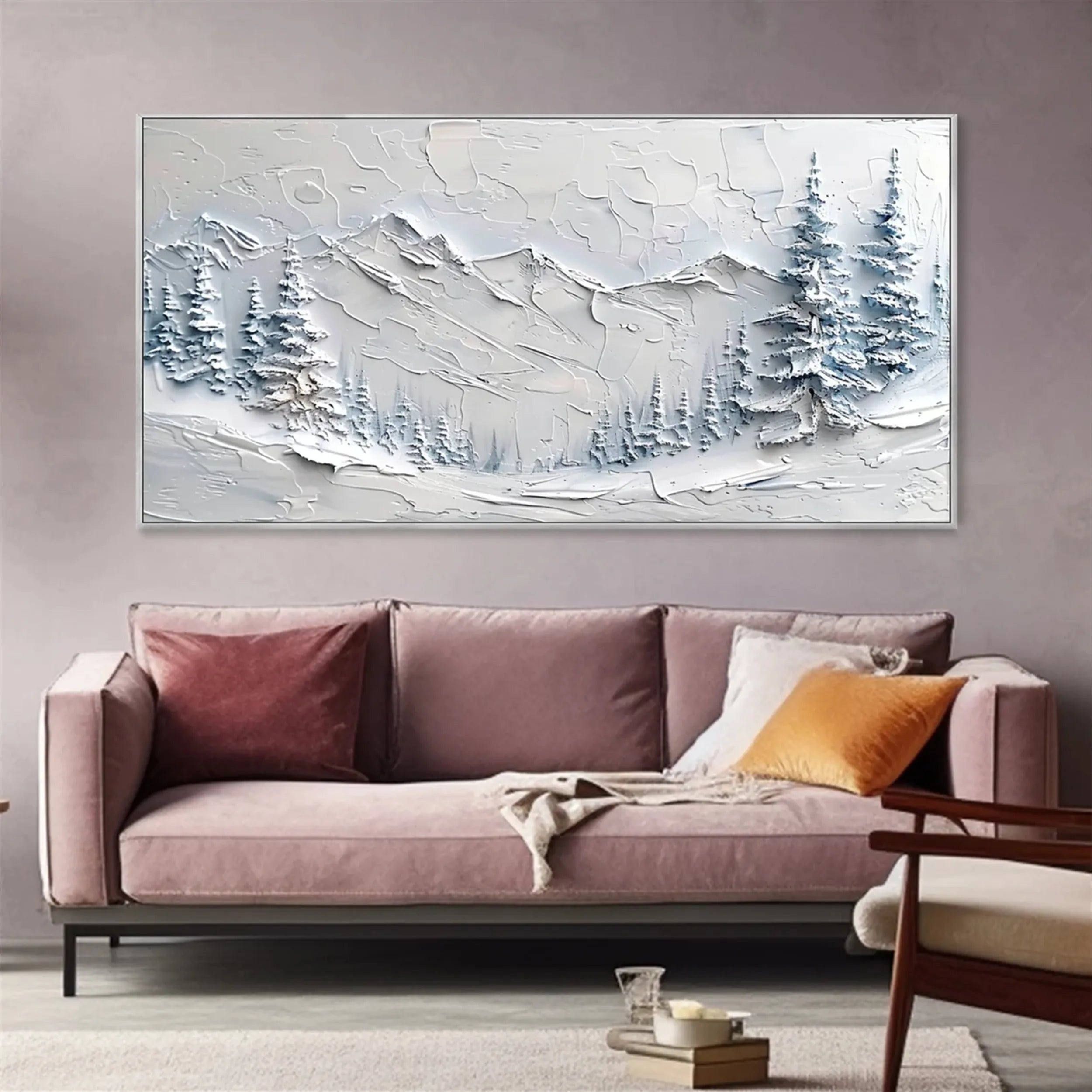 White Minimalist Textured Painting Canvas - Modern Abstract Wall Art for Living Room, Bedroom & Office Decor | Premium Quality #MM256