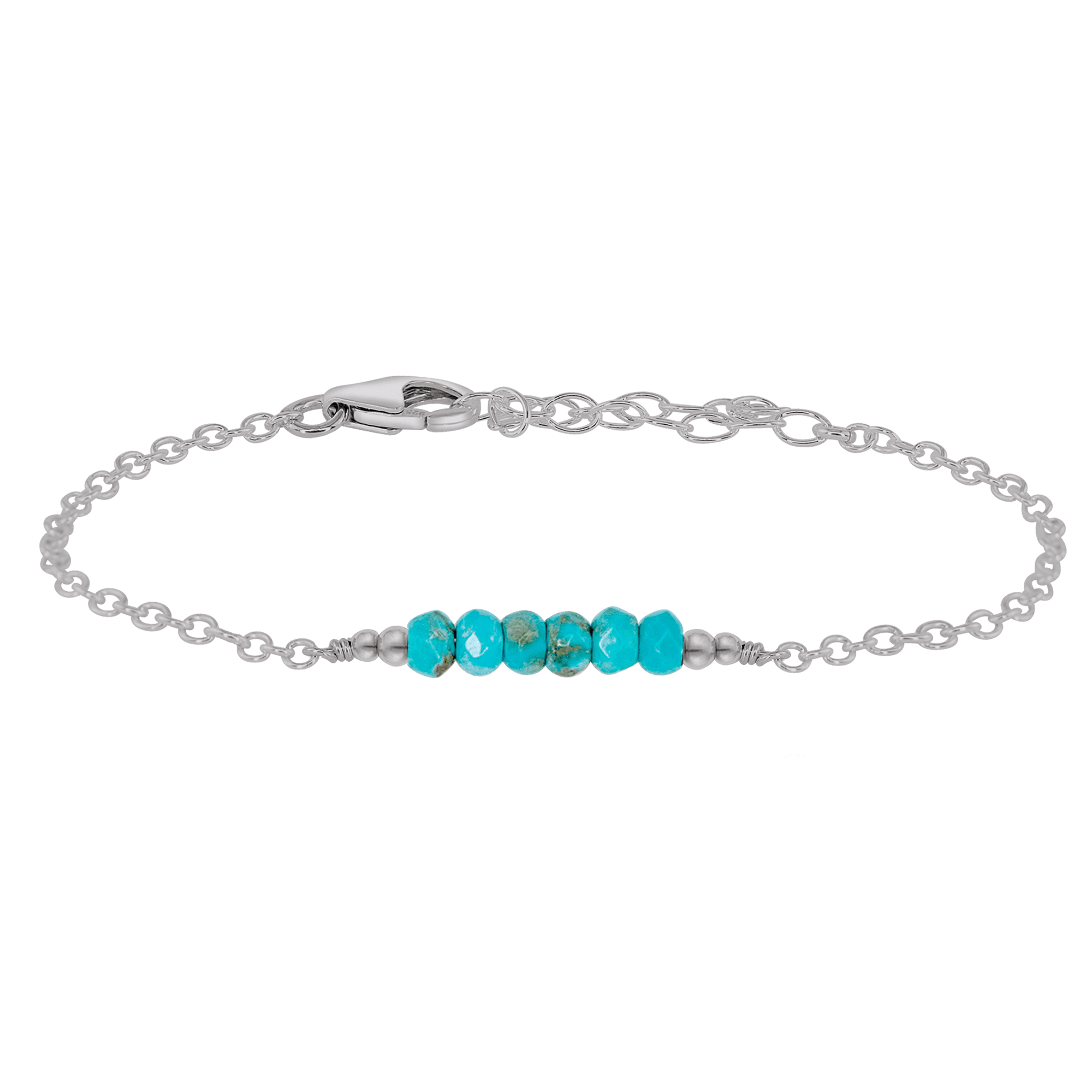 Sparkling Turquoise Gemstone Faceted Bead Bar Bracelet for Women - Handmade Boho Chic Jewelry for Casual Wear, Parties & Gifts
