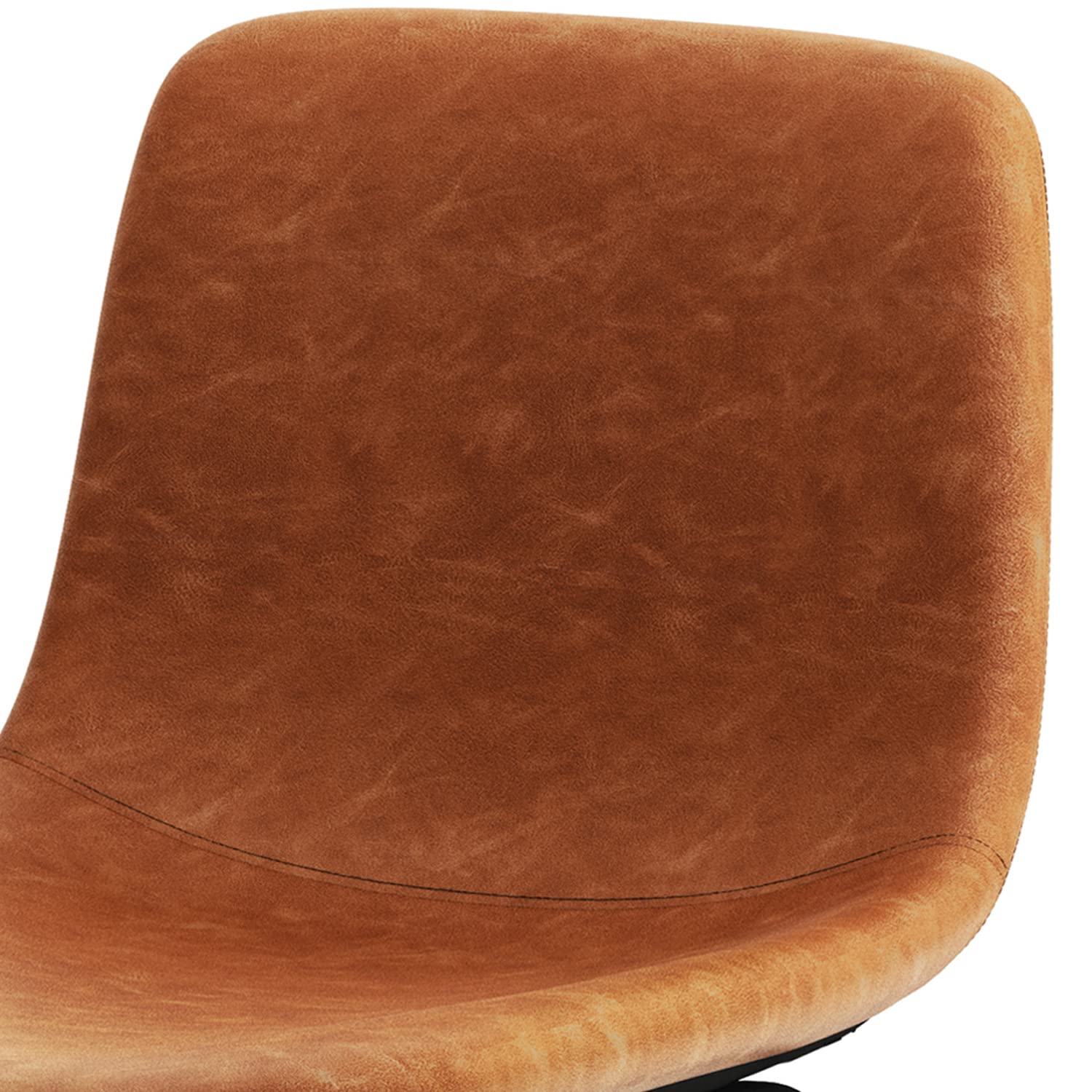 SIMPLIHOME Jolie Contemporary 28 Inch Bar Stool Set of 2 - Camel Brown Vegan Faux Leather Counter Height Stools for Kitchen Island, Breakfast Bar & Dining Room - Modern Home & Office Furniture