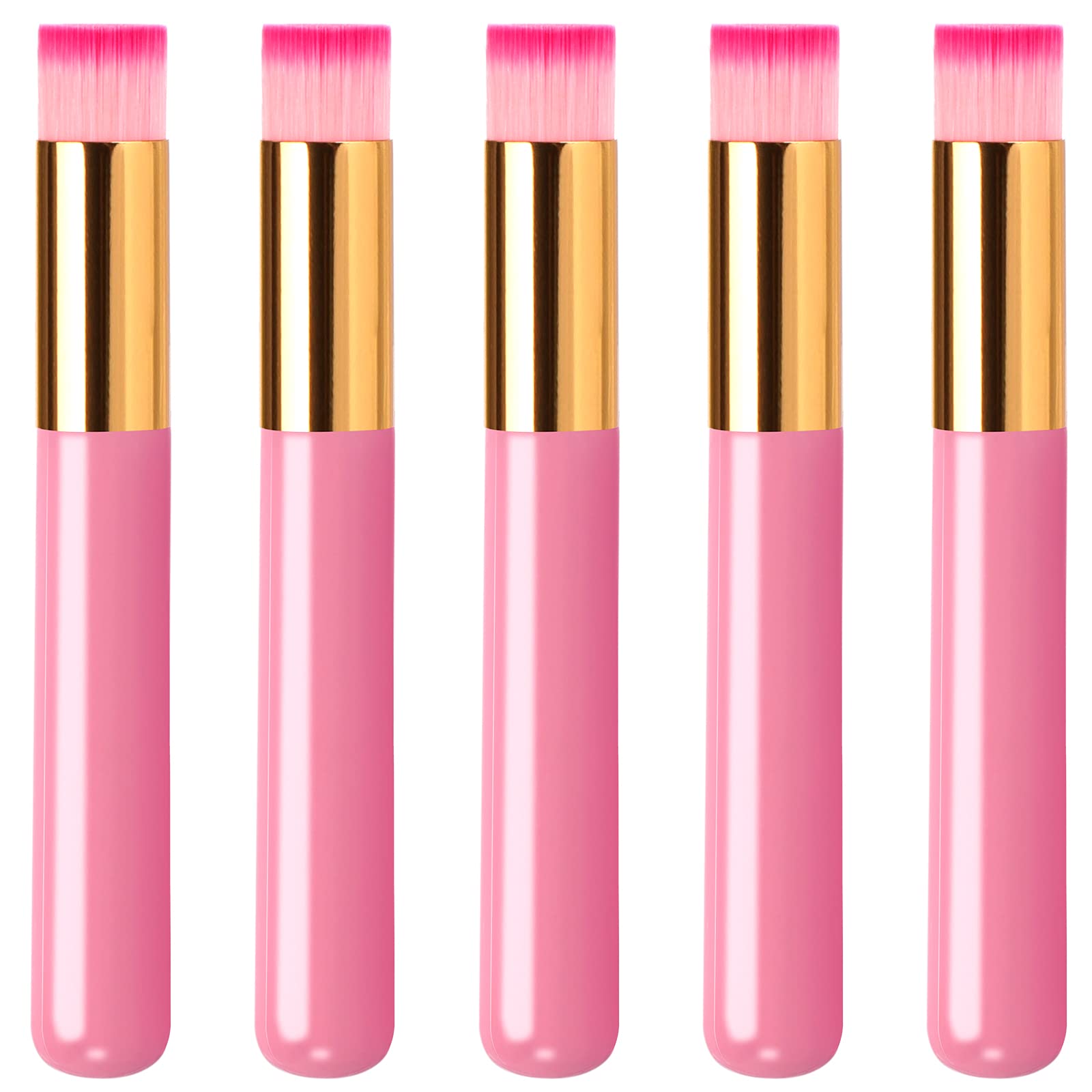 5 Pack Eyelash Extension Cleansing Brushes - Lash Shampoo Brush Set for Deep Pore Cleaning, Blackhead Remover & Facial Cleansing | Gentle Nose & Eyelash Care Tools | Perfect for Lash Extensions, Acne Prone Skin & Daily Facial Routine (Pink)