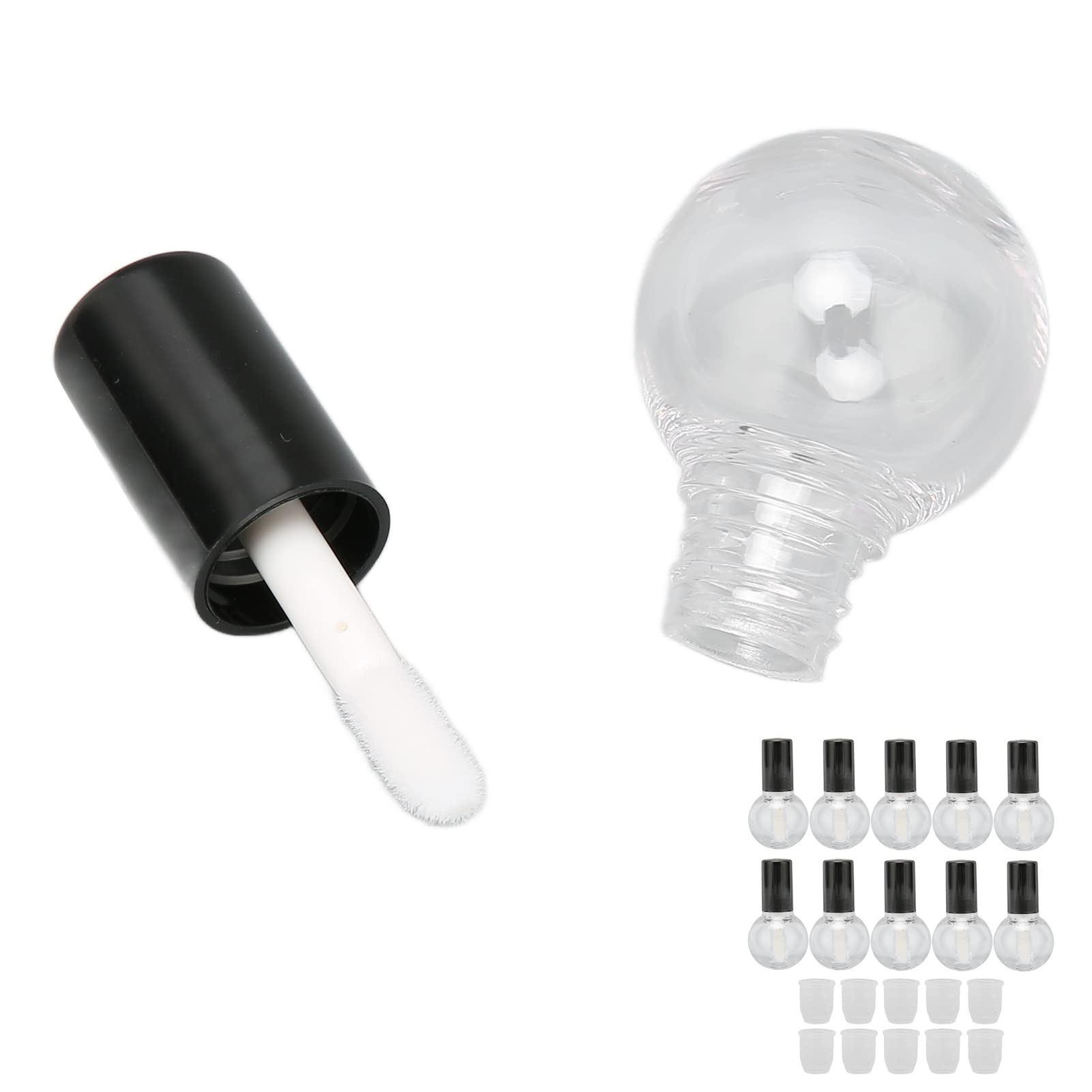 10Pcs 5ml Empty Lip Gloss Tubes - Cute Ball Shaped Refillable Plastic Containers for DIY Lip Gloss, Eyelash Growth Oil & Mascara - Reusable Travel-Friendly Bottles for Home, Salon & On-the-Go Makeup Touch Ups