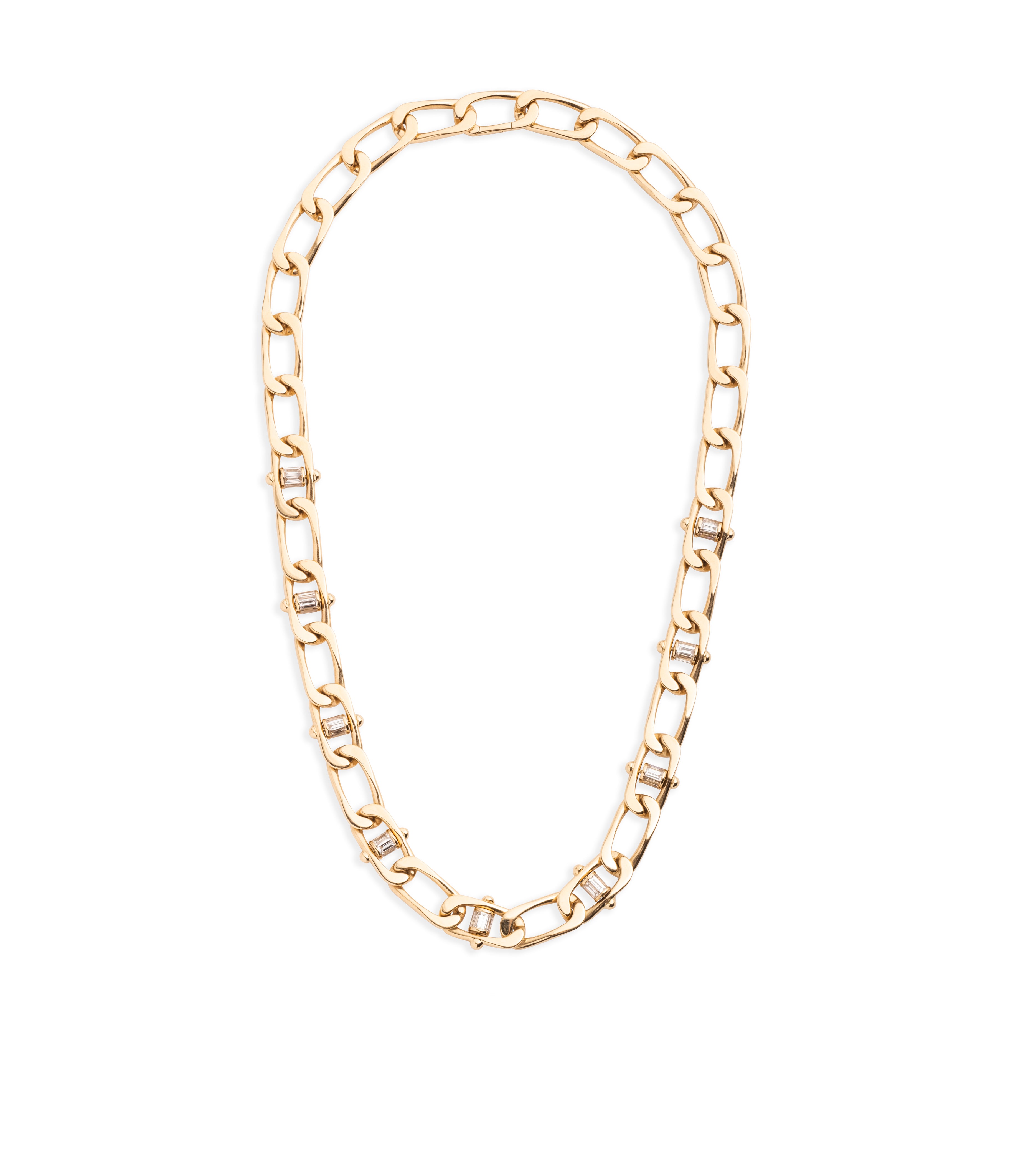 Lovestruck Pierced Diamond Curb Chain Necklace - Elegant 14K Gold Jewelry for Women, Perfect Gift for Anniversary, Valentine's Day & Special Occasions