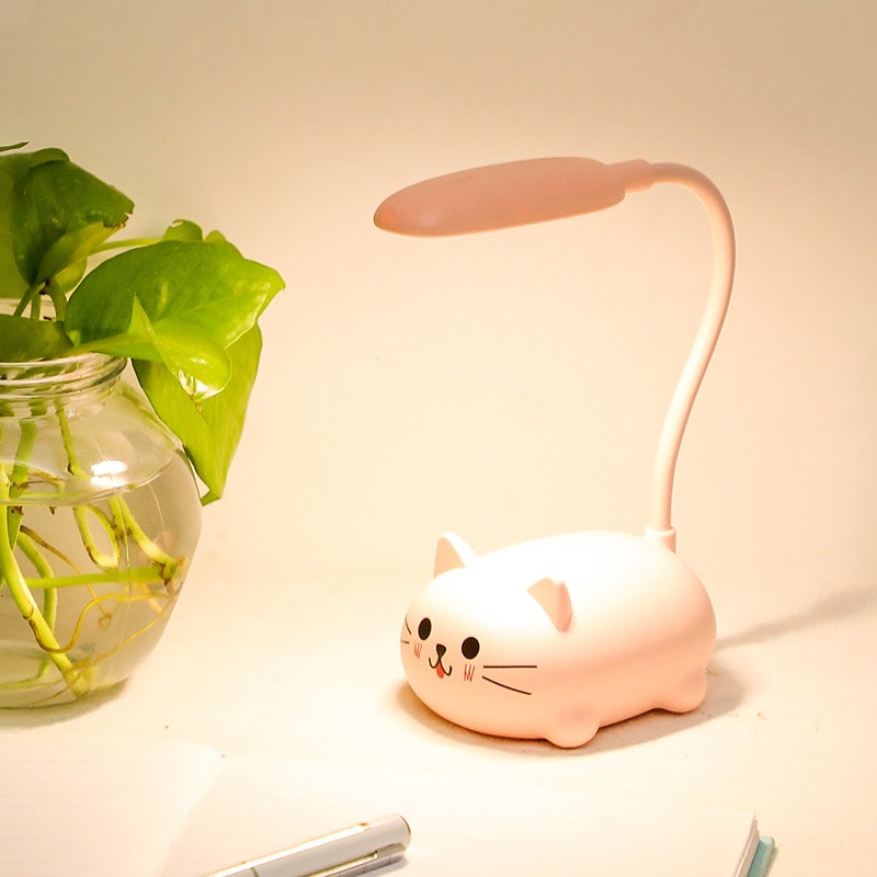 Cute Cat Mini Table Lamp - Night Light for Kids Room, Bedside, Desk Decor - Perfect for Nursery, Bedroom, and Office