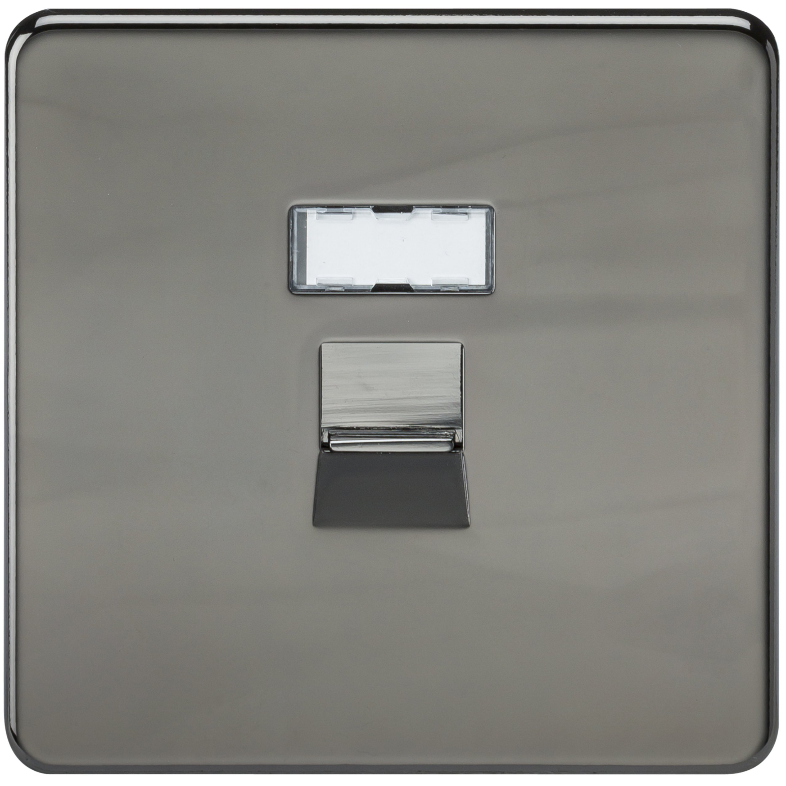 SFRJ45BN Screwless RJ45 Network Outlet - Black Nickel Ethernet Wall Plate for Home & Office Networking