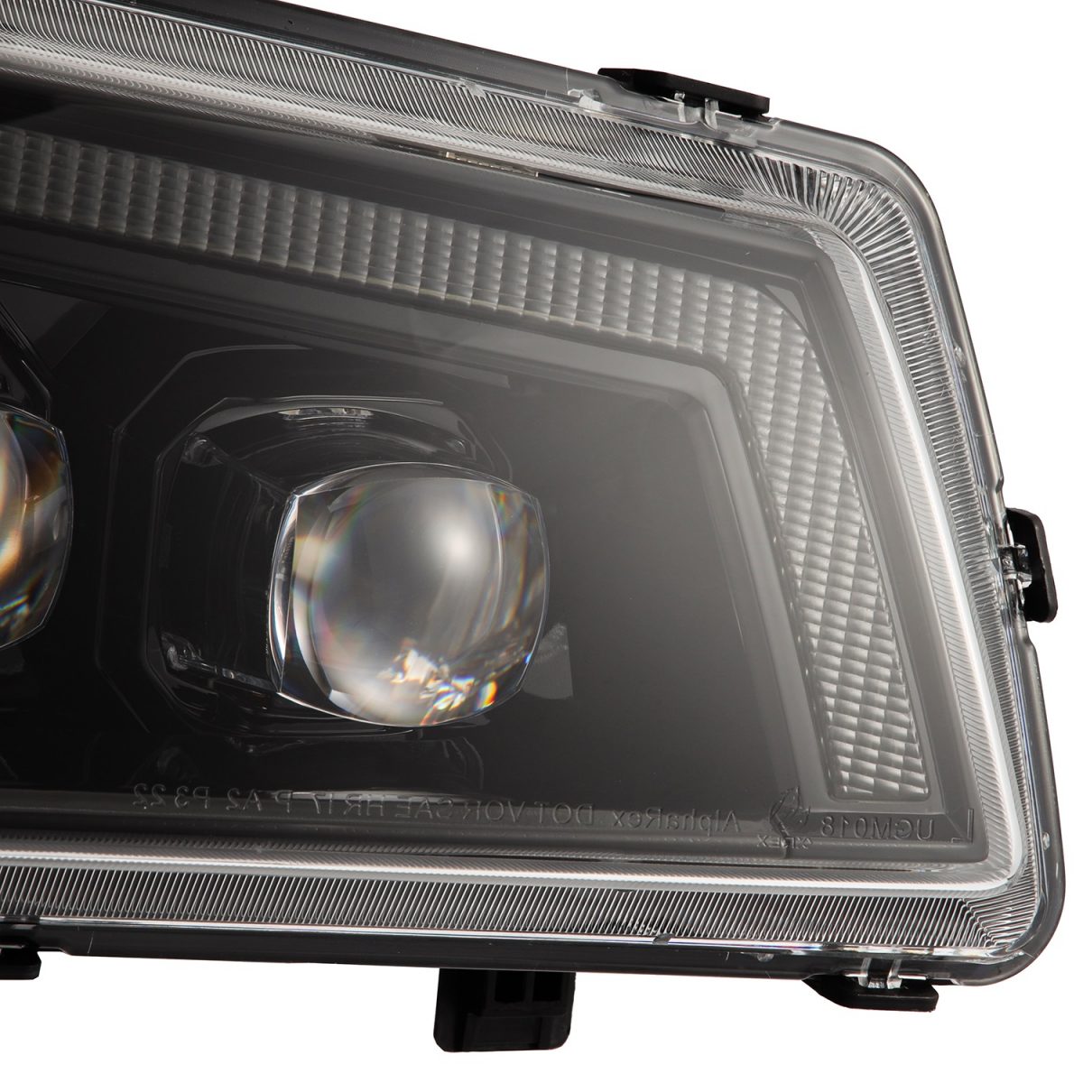 03-06 Chevrolet Silverado & 02-06 Avalanche (No Body Cladding) NOVA Series LED Projector Headlights - Alpha Black - Upgrade Your Truck's Night Vision for Off-Roading & Daily Driving