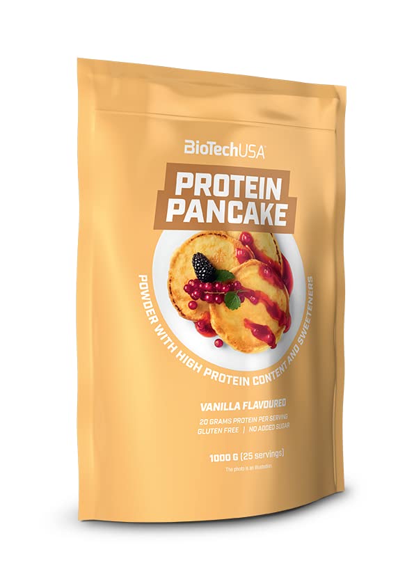 BioTechUSA Vanilla Protein Pancake Mix - 1000g High Protein, Low Carb, Gluten-Free for Muscle Recovery & Healthy Breakfast | Perfect for Athletes, Fitness Enthusiasts & Weight Management