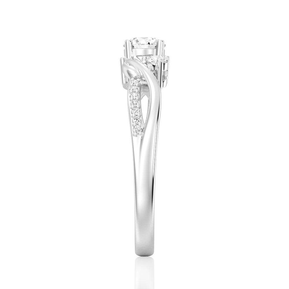 3 Stone Lab Grown Diamond Twisted Band Promise Ring - Ethical & Affordable Engagement Ring for Women, Perfect for Anniversaries, Proposals & Special Occasions
