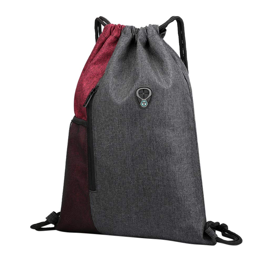 Sporty Unisex Rope Backpack - Fashionable Casual Beach Travel Bag for School, Dog Walking & Outdoor Adventures (Wine Red, One Size) | Perfect for College, Hiking & Daily Commute