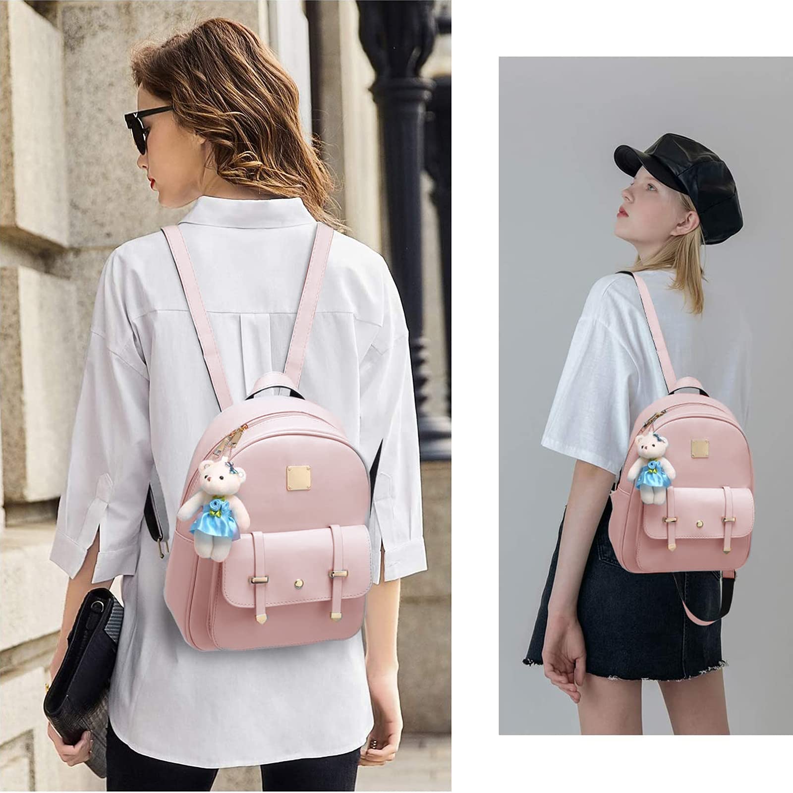 Cute Mini Backpack for Girls - PU Leather Small Backpack Purse Set for Teens & Kids | School, Travel, and Daily Use