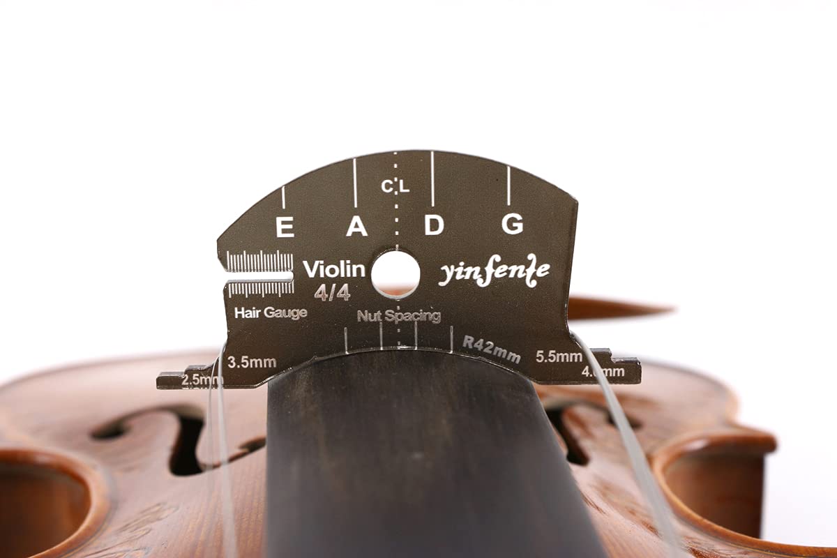 Yinfente 4/4 Violin Bridge Repair Tool - Fingerboard Scraper & Making Template for Violin, Viola & Cello - Professional Luthier Tools for Instrument Maintenance & Setup - Perfect for Workshop, Music School & Home Repair