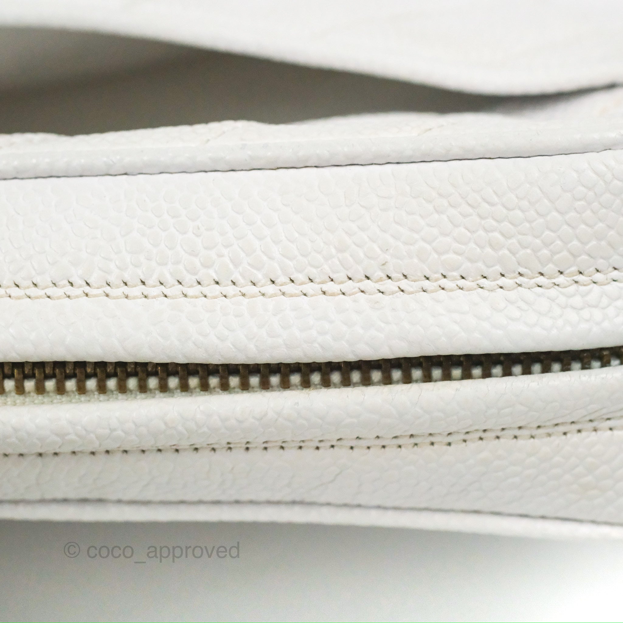 Chanel Chevron Quilted Tassel Camera Bag in White Caviar Leather with Gold Hardware - Perfect for Travel, Parties & Everyday Luxury