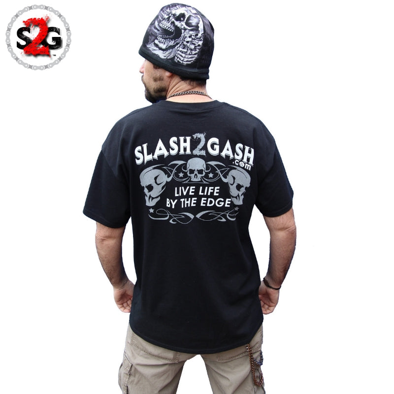 Hot Leathers Skull and Crossbones JUMBO Print T-Shirt - Slash2Gash | Edgy Biker & Rocker Style for Concerts, Motorcycle Rides & Casual Wear