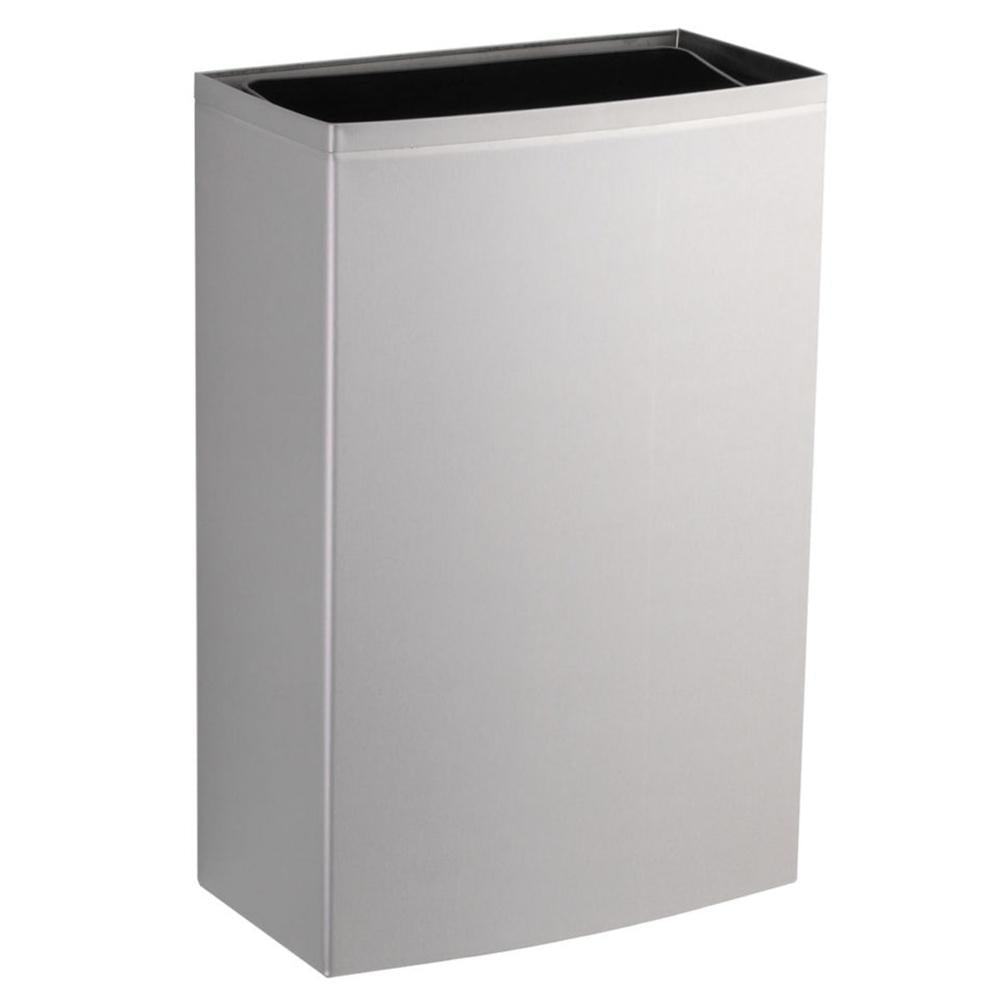 Bobrick B277 ConturaSeries 12.75 Gallon Waste Receptacle with LinerMate - Surface Mounted Satin Finish Trash Can for Office, Restroom & Commercial Use