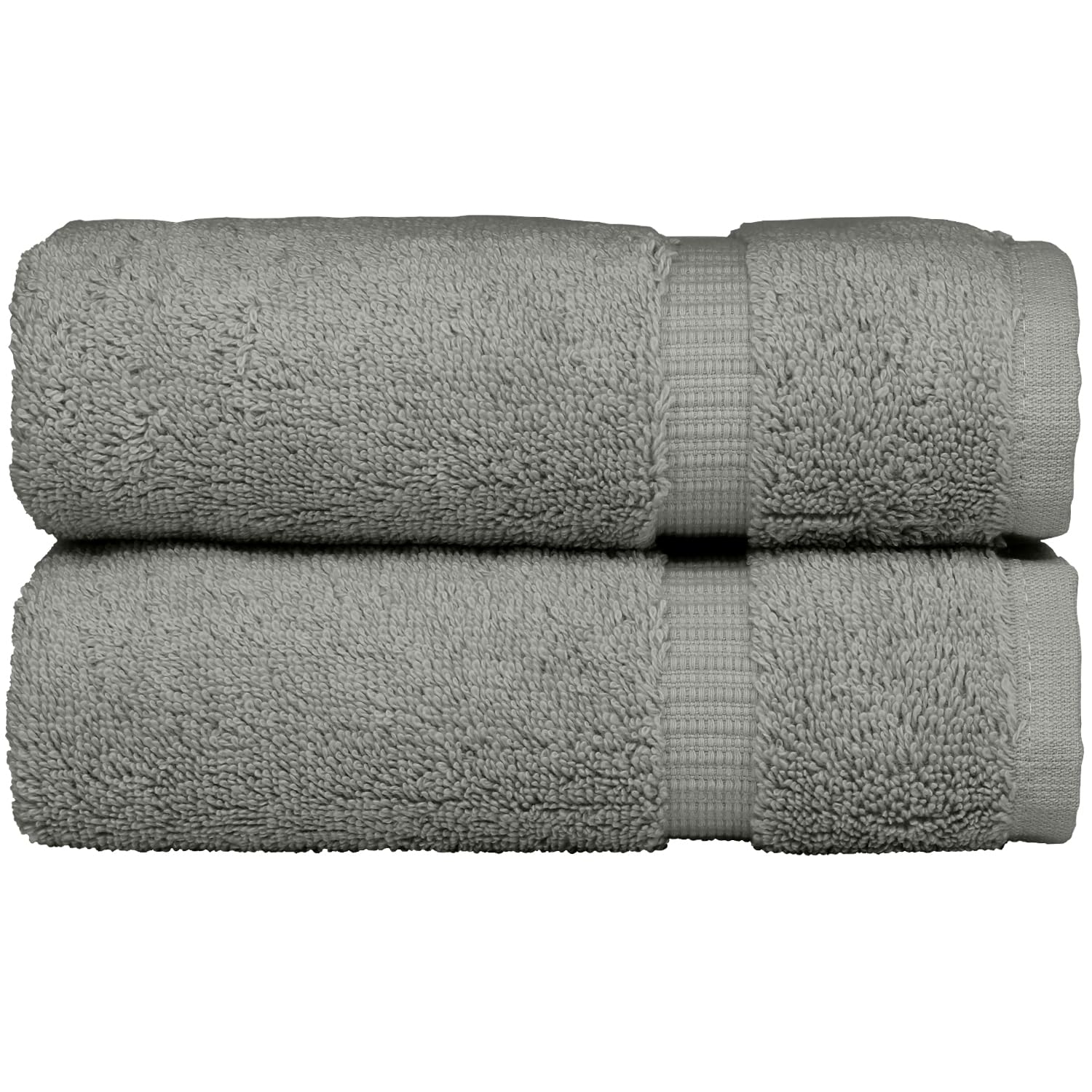 Personalized Monogrammed Hand Towel Set of 2 - 16x30 Inches Silver Embroidered 100% Turkish Cotton - Extra Absorbent Soft Terry Bath & Kitchen Towels - Perfect for Bathroom, Kitchen, Spa & Housewarming Gifts