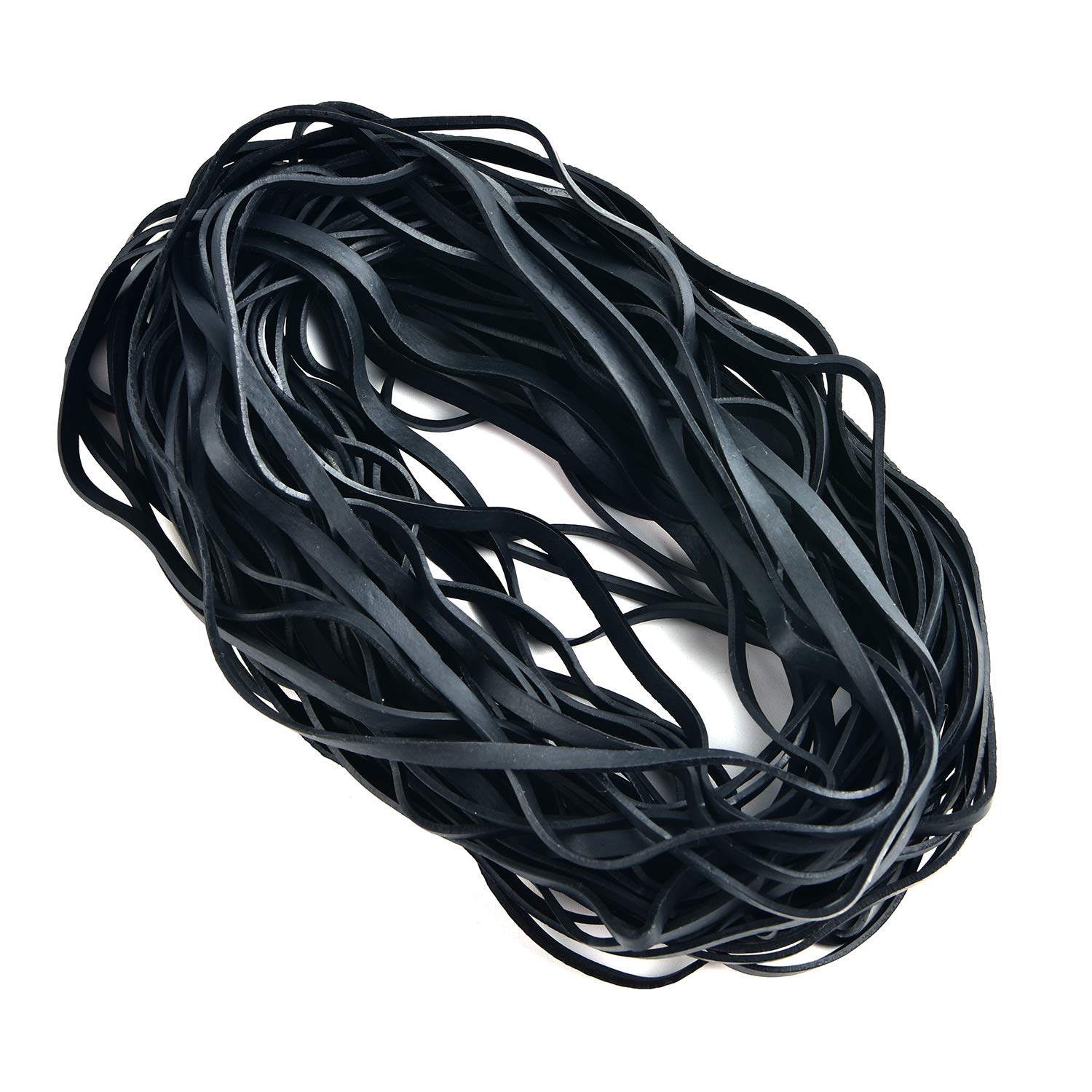 Coopay 60-Piece Large Rubber Bands Bulk - 8 Inch Heavy Duty Strong Elastic Bands for Office, School & Home Use - Securing Trash Cans, Garbage Bags, File Folders & Organizing Documents (Black)