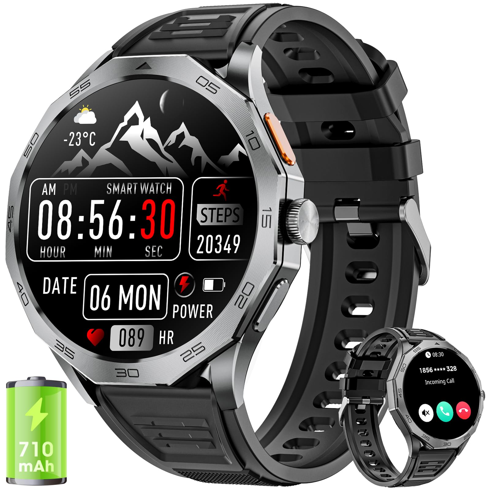 Military Smart Watch for Men - 1.85