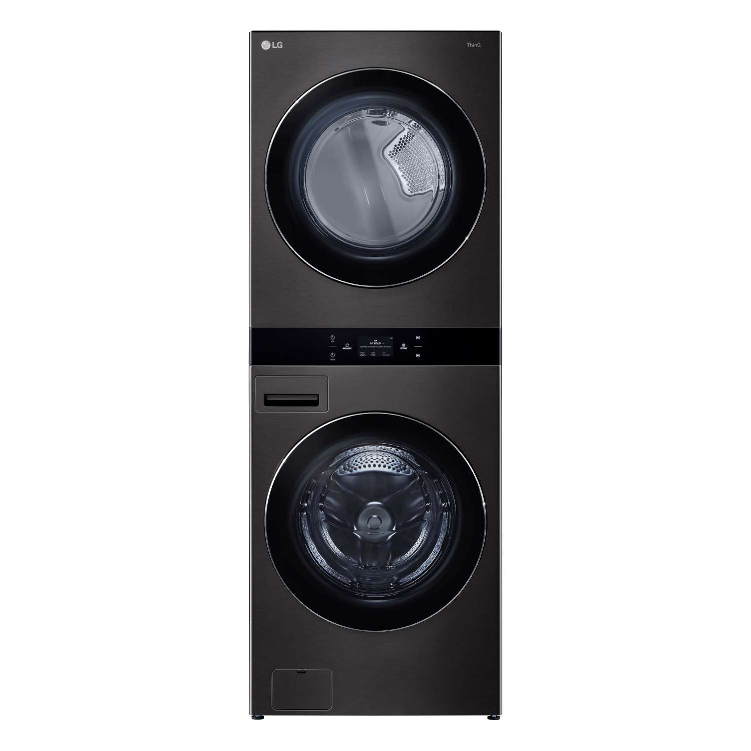 LG WKEX300HBA Black Front Load Washer and Dryer Combo - 5.8 cu.ft Washer & 7.4 cu.ft Dryer with Center Control® - Perfect for Laundry Rooms, Apartments, and Small Spaces