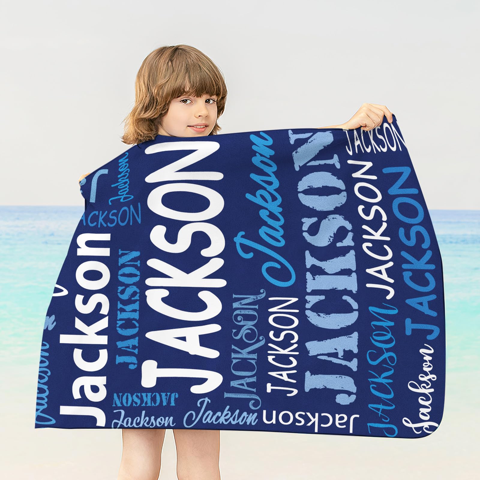 Novgarden Personalized Beach Towels with Name - Custom Quick Dry Microfiber Cotton/Poly Blend Pool Towel 30x60 Inches - Perfect for Beach, Travel, Pool, Bath & Home Decor - Great Gift for Summer Vacations