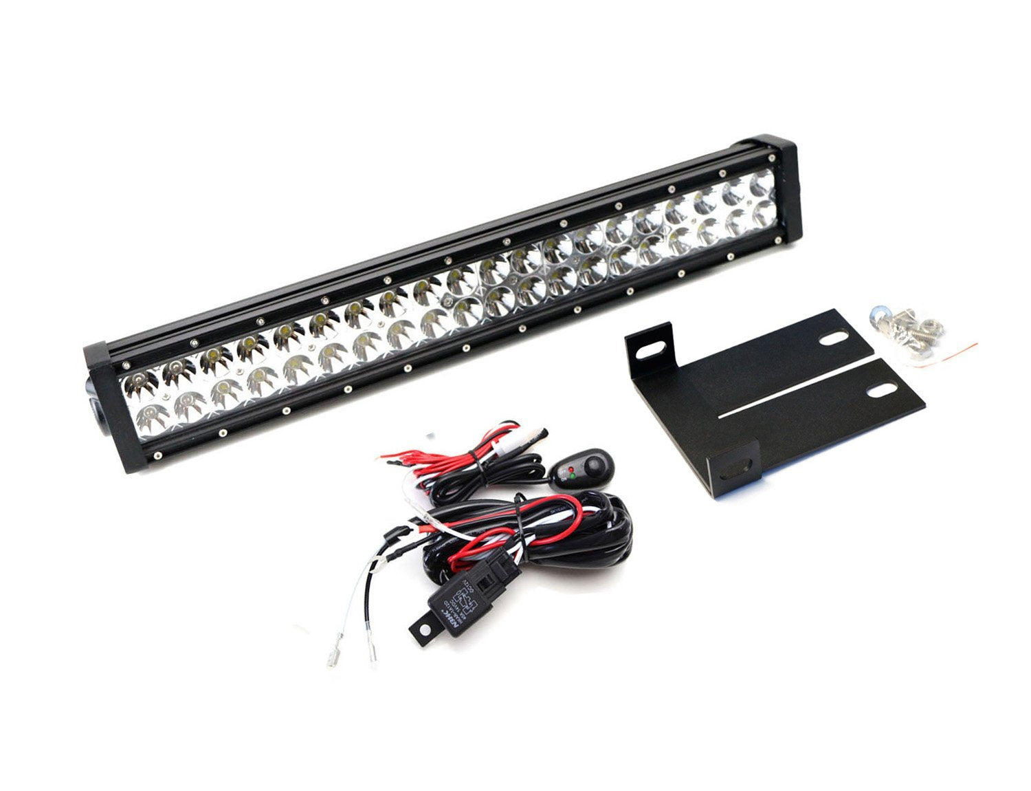 120W 20 LED Light Bar with Bumper Mount Bracket & Wiring Kit - Compatible with 2008-2010 Ford F250 F350 Super Duty Trucks - Perfect for Off-Roading, Night Driving, and Work Site Lighting