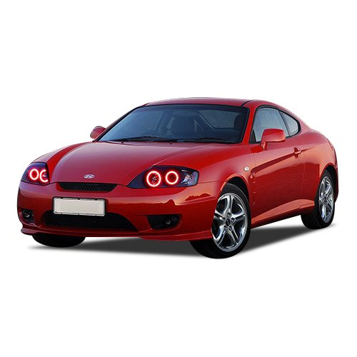 Flashtech LED RGB Multi-Color Halo Ring Headlight Kit with ColorFuse Bright Technology - Bluetooth & RF Remote Control + APP Compatible for 2005-2006 Hyundai Tiburon - Upgrade Your Car Lighting for Night Driving & Custom Styling