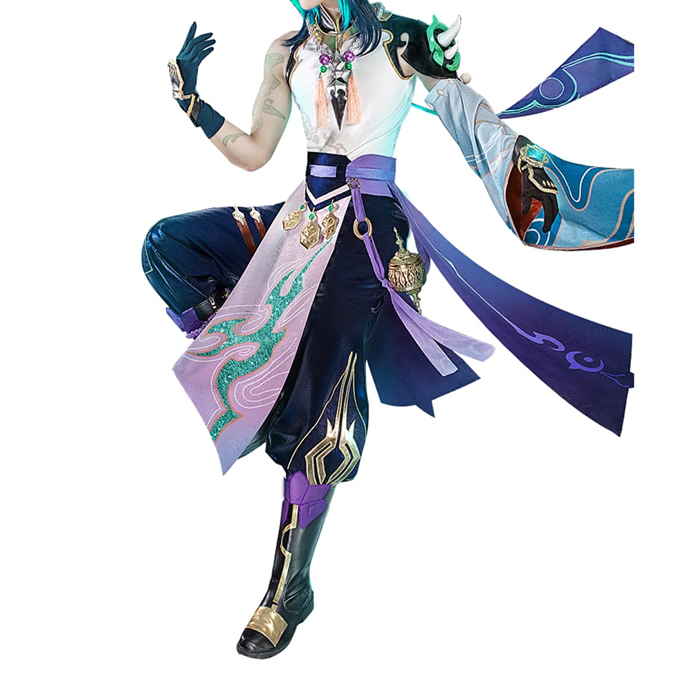 Genshin Impact Xiao Cosplay Costume - Anime Role Play Outfit for Halloween & Conventions (Medium, White) | Perfect for Cosplay Events, Halloween Parties & Anime Conventions