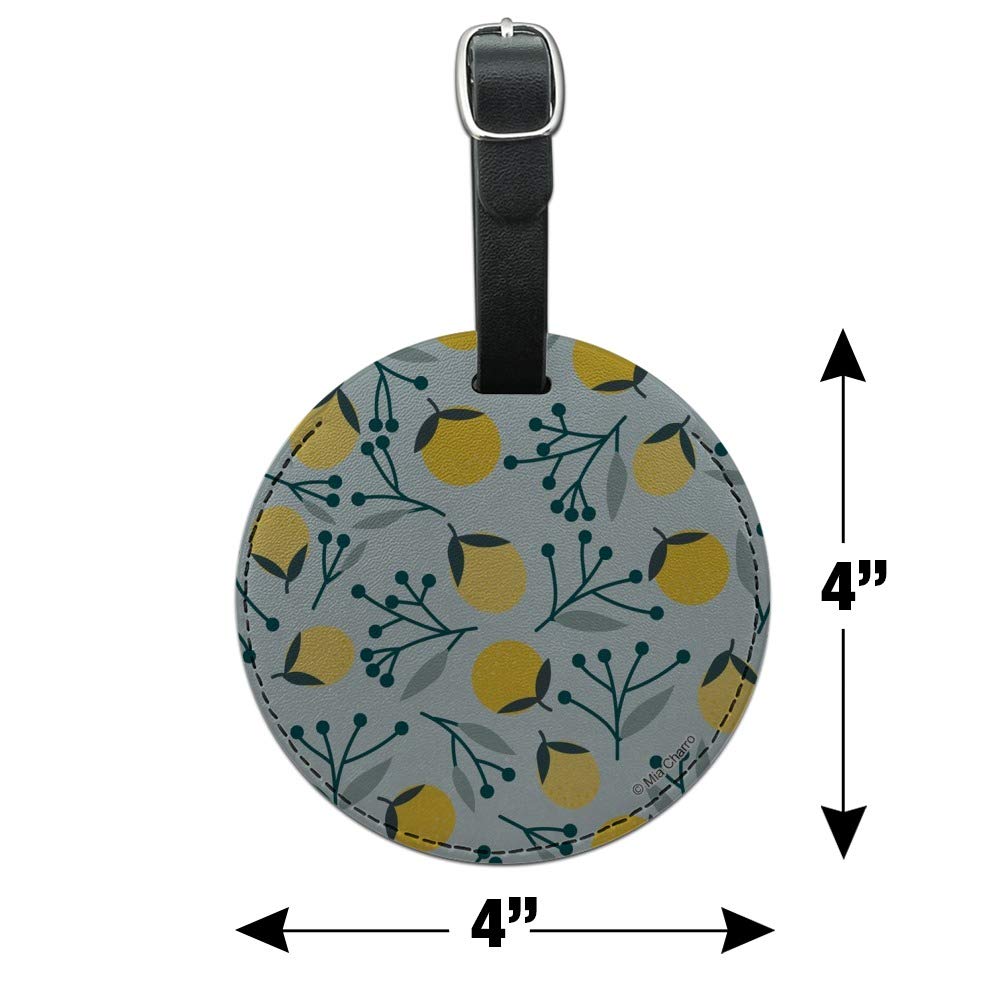 Premium Round Leather Luggage Tag with ID Card Holder - Durable Suitcase Carry-On Accessory for Travel, Business Trips & Vacation Identification