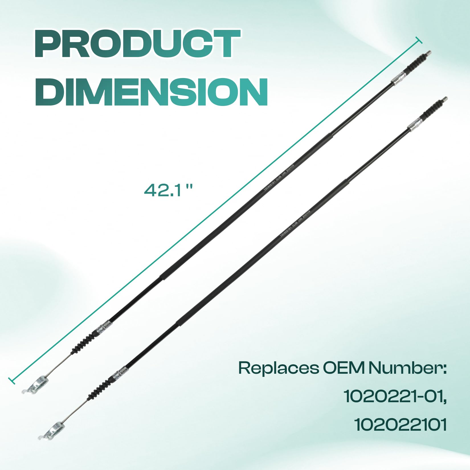 Drive-Up Club Car DS Brake Cable Kit - Stainless Steel Core (2000 & Newer Models) - 102022101 - Driver & Passenger Side Cables - Perfect for Golf Cart Maintenance & Off-Road Vehicle Repairs