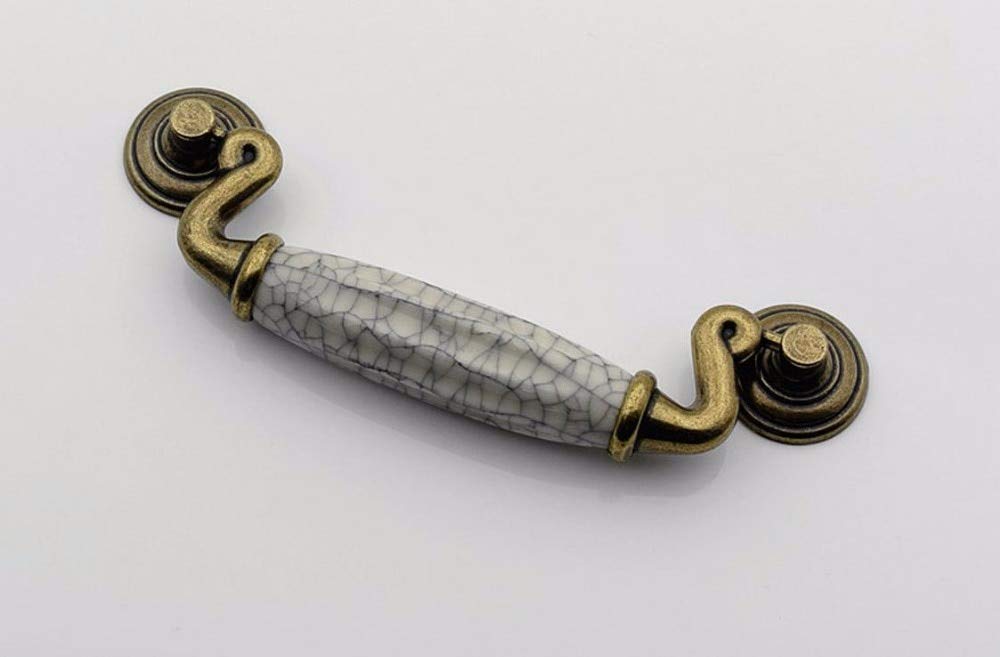 Bronze Drop Bail Ceramic Drawer Pulls - Rustic Kitchen Cabinet Handles for Home Decor